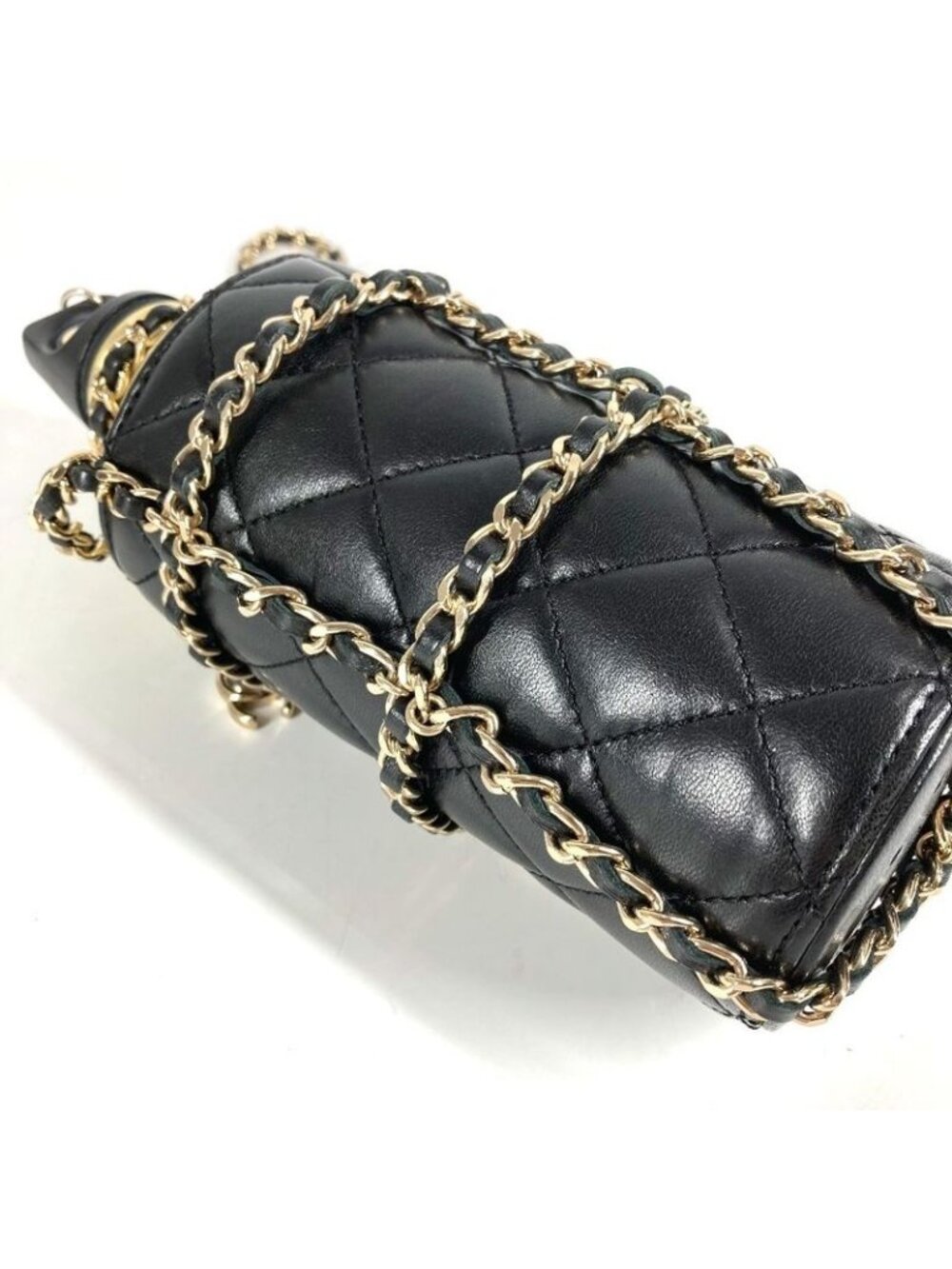 Chanel Shoulder Bag CC Logo Chain With Case As1324 Leather Black - Picture 7 of 9